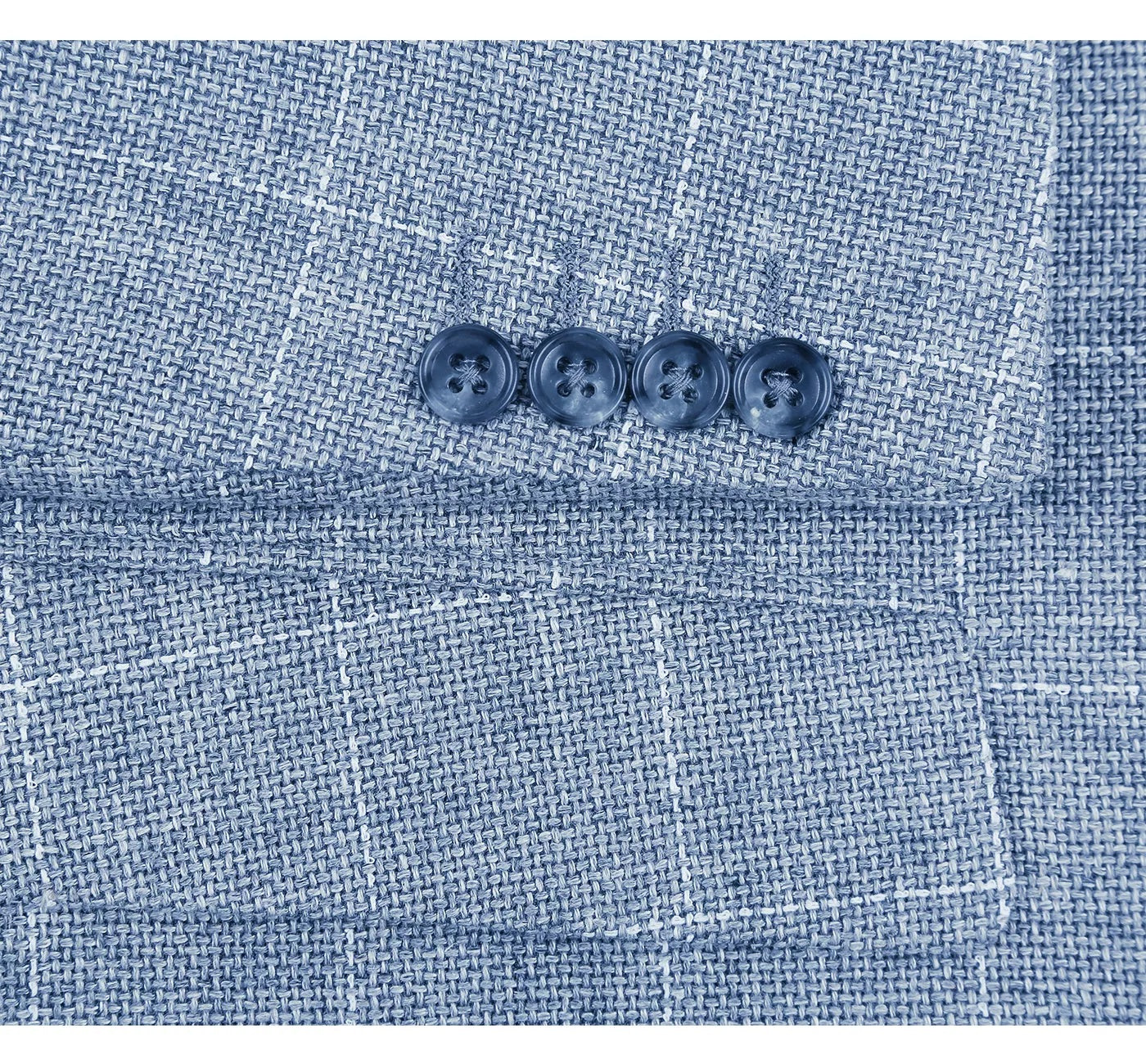 Renoir Blue Windowpane Slim Fit Sport Coat