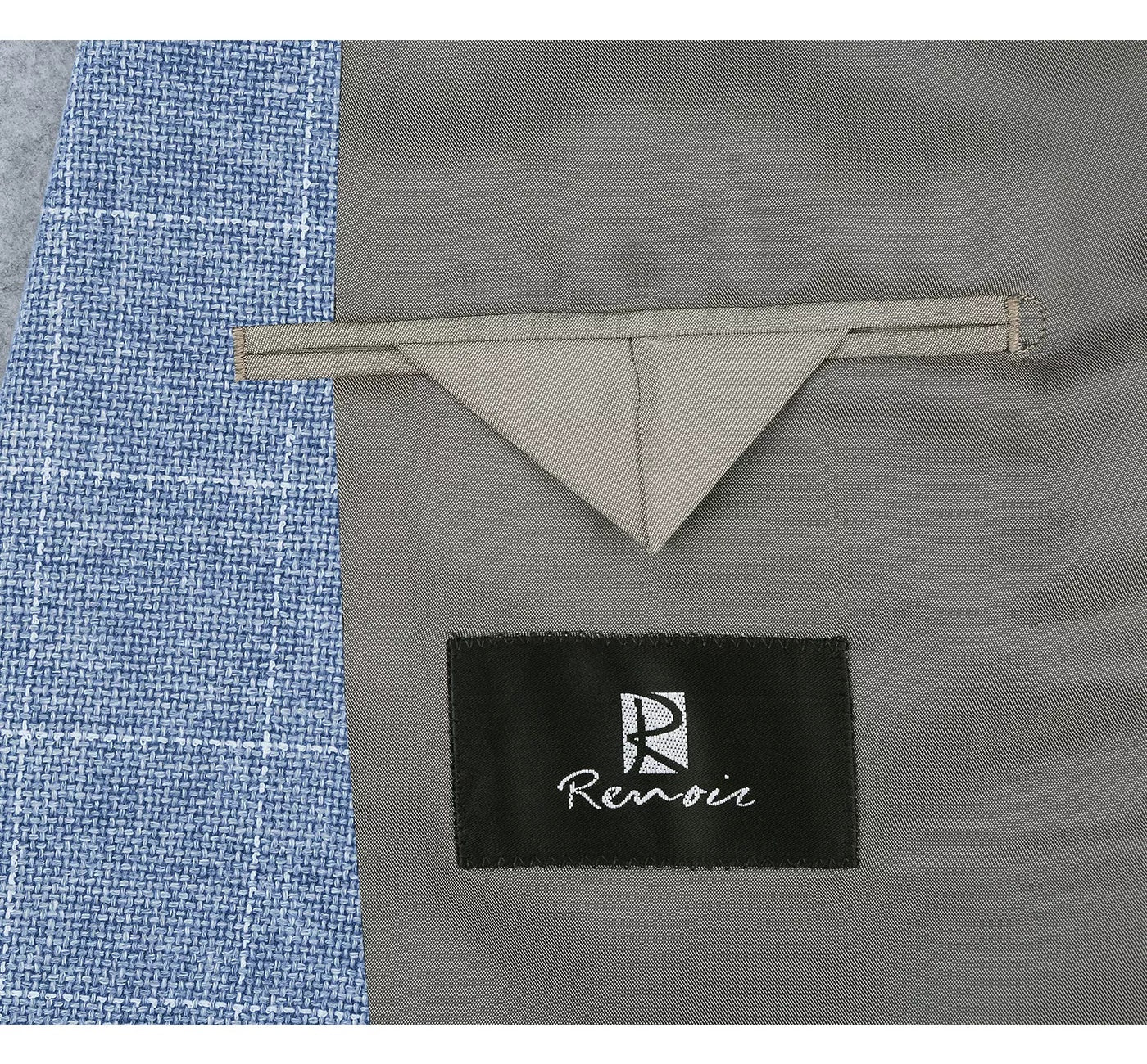 Renoir Blue Windowpane Slim Fit Sport Coat