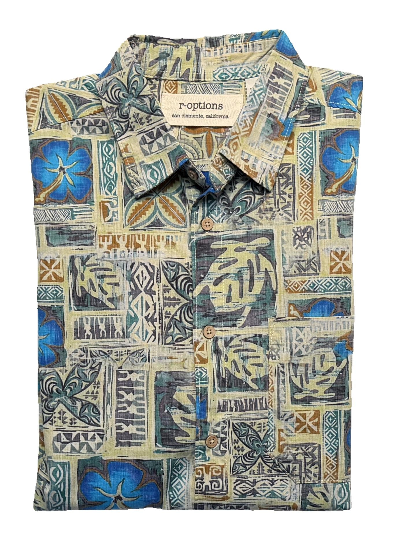 r-options Ultra Soft Hawaiian Reverse Print Short Sleeve Shirt