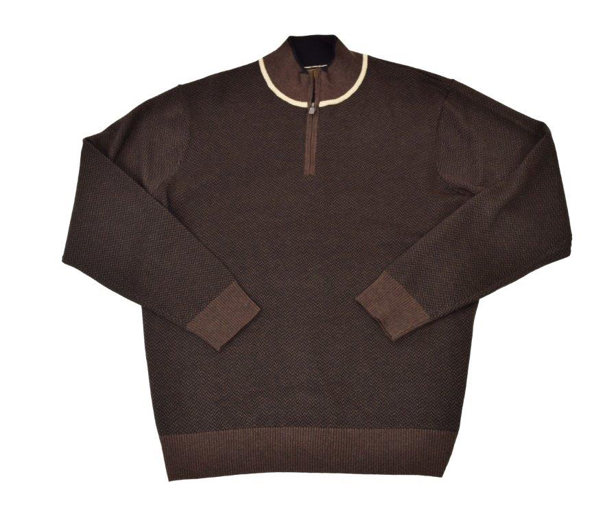 FX Fusion Herringbone 1/4 Zip Sweater