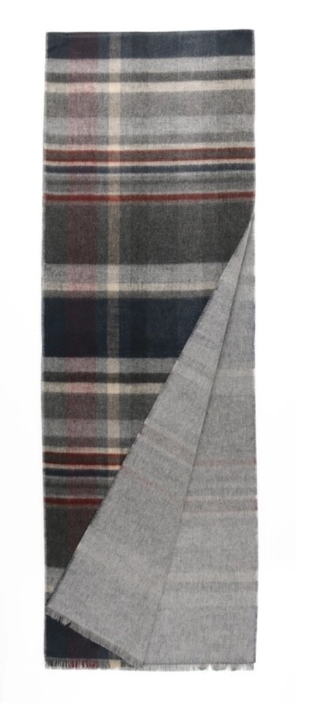 Fraas Multi Plaid Reversible Cashmink Scarf