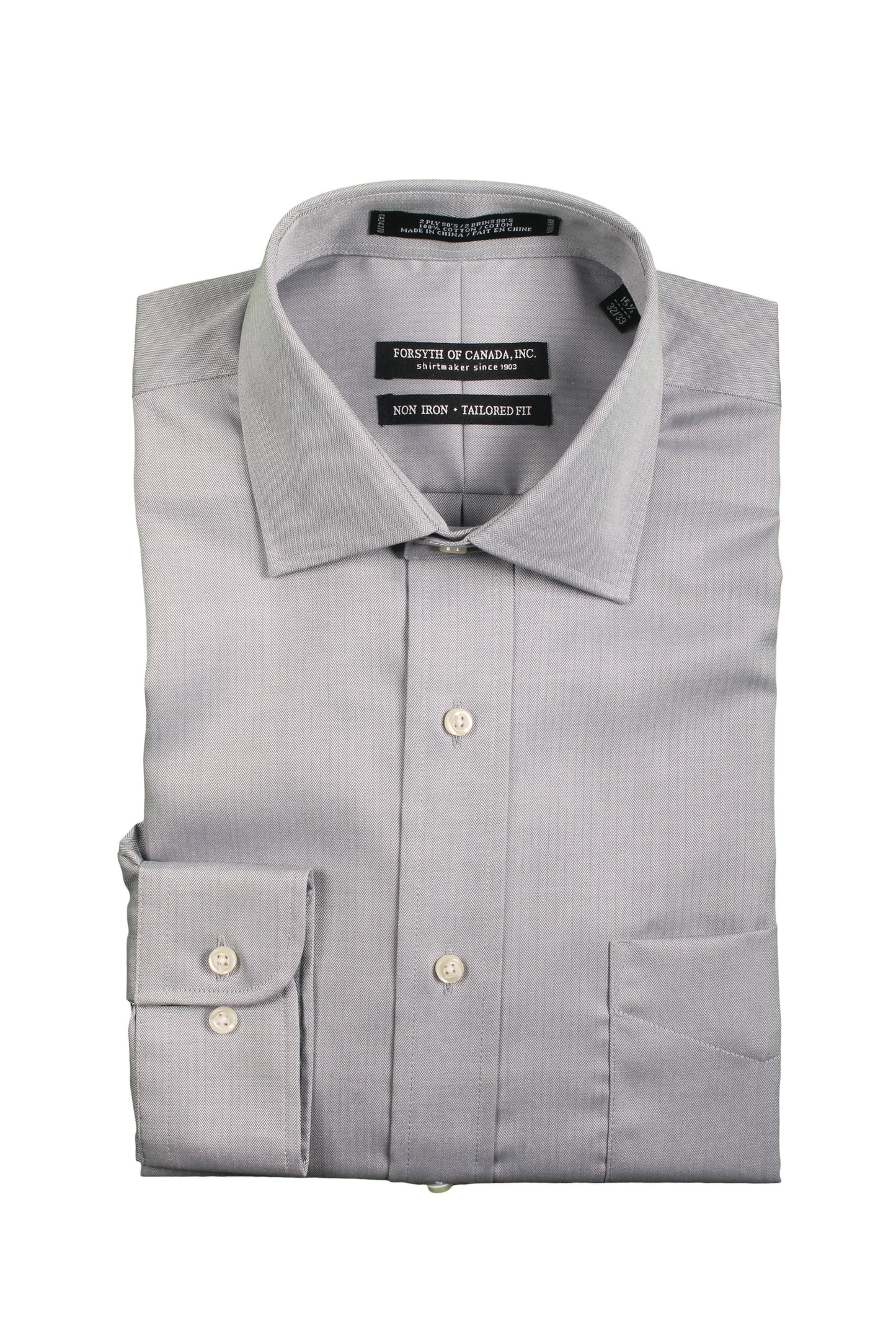 Forsyth of Canada Tailored Fit Spread Collar Non-Iron Dress Shirt