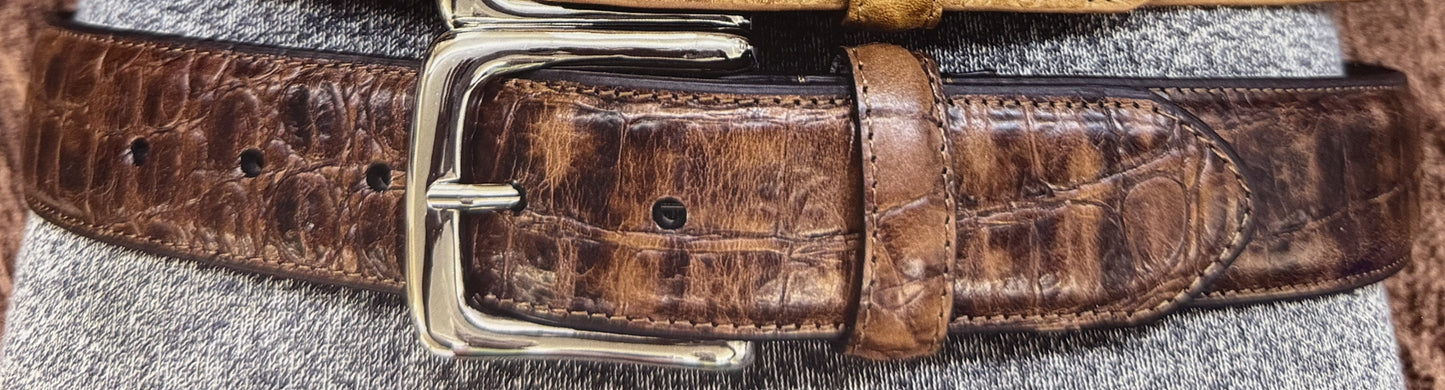 Davis Brothers Italian Leather Hornback Dress Belt