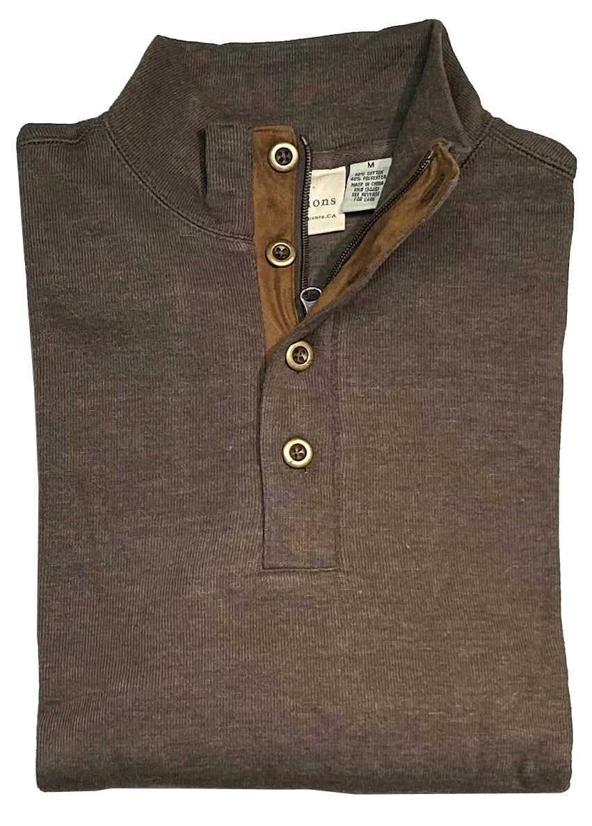 r-options Buttoned Quarter Zip Long Sleeve Sweater