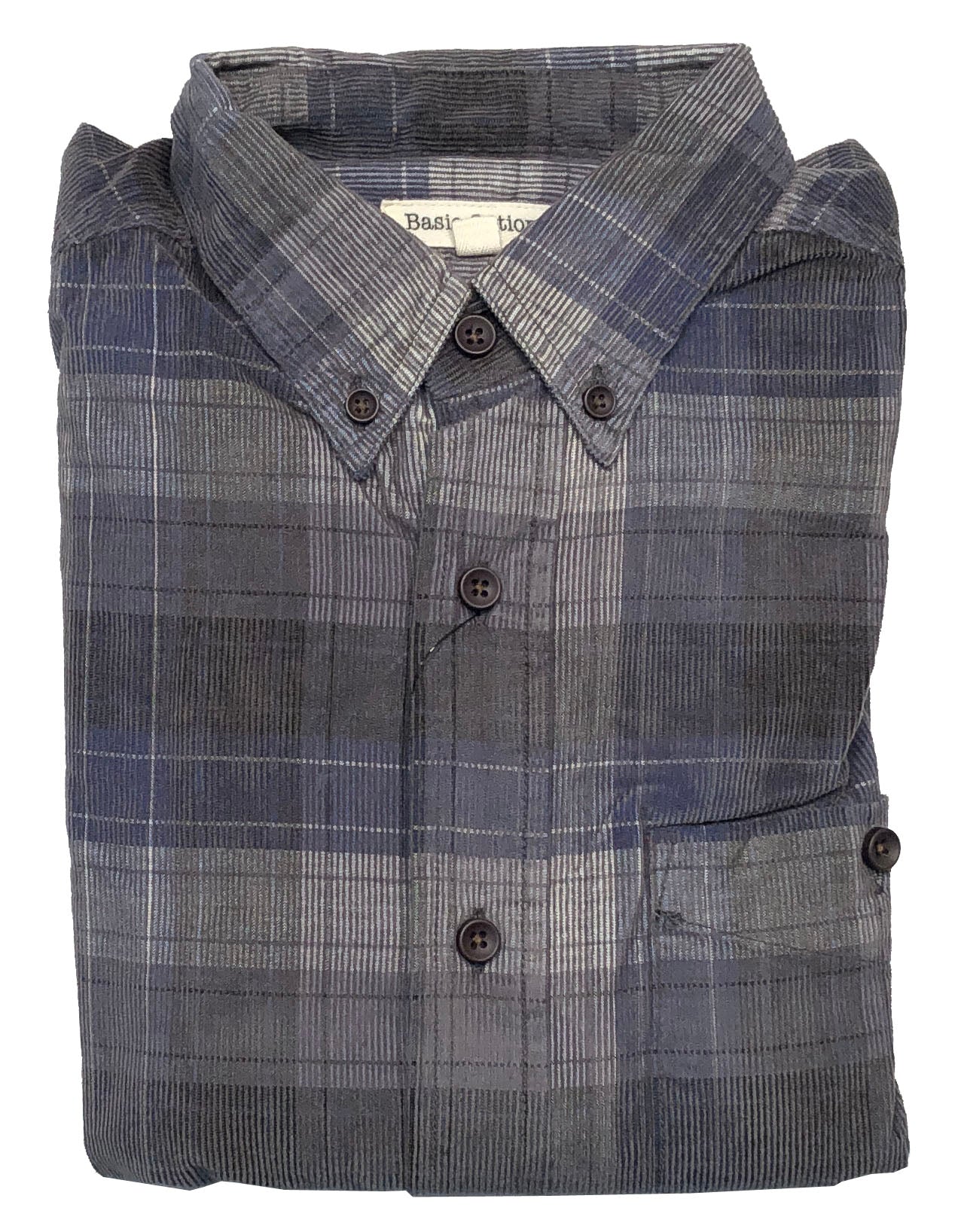 Basic Options Yarn Dyed Corduroy Plaid Shirt