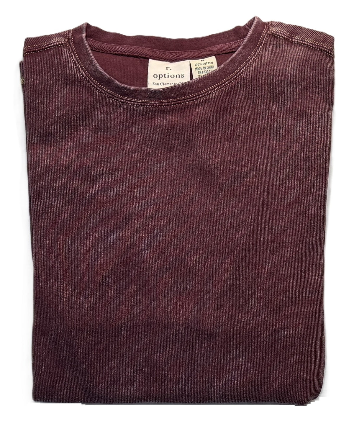 r-options Ribbed Pigment Dyed Long Sleeve Tee