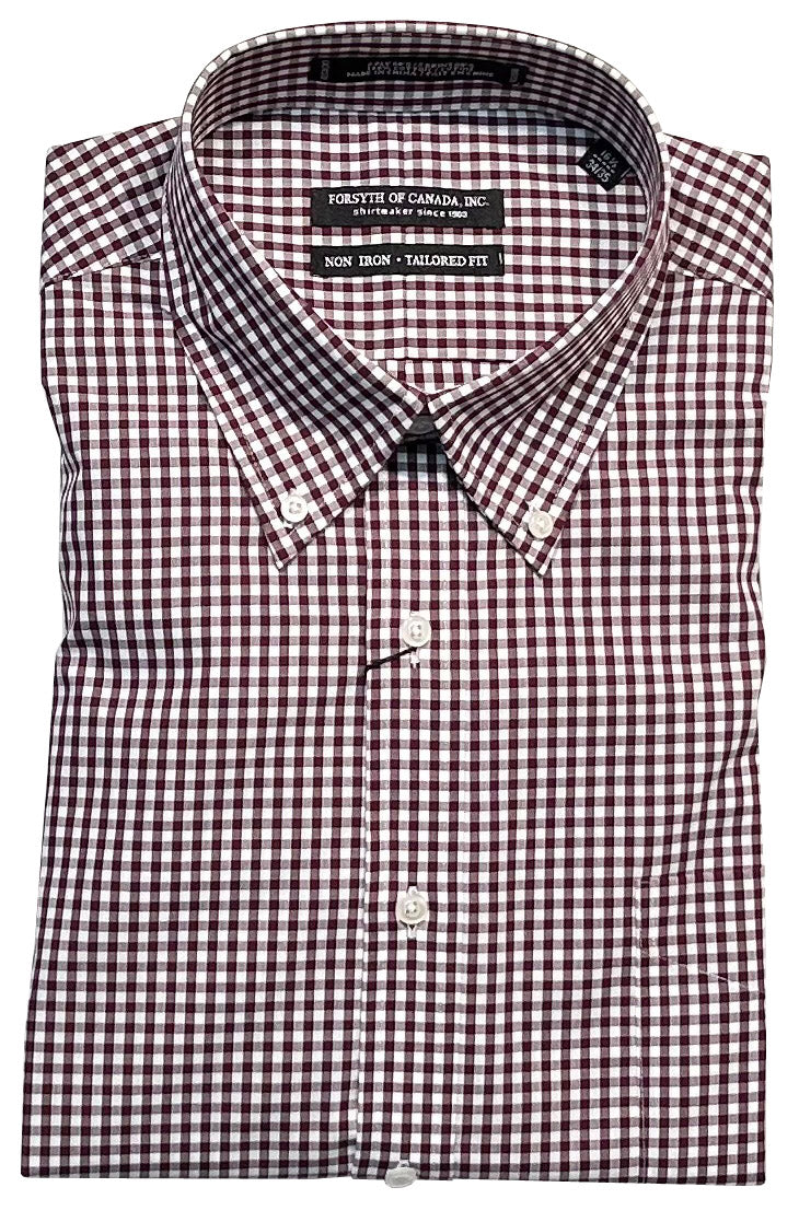 Forsyth of Canada Tailored Fit Button Down Collar Non-Iron Dress Shirt Port / 17 32/33