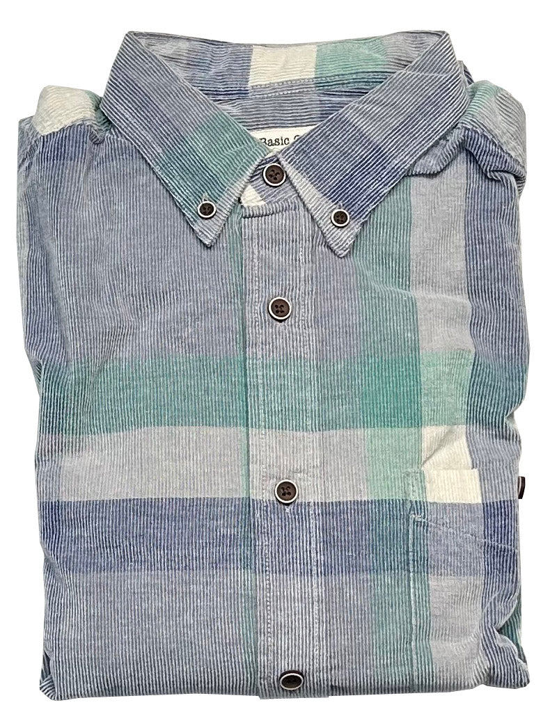 Basic Options Yarn Dyed Corduroy Plaid Shirt