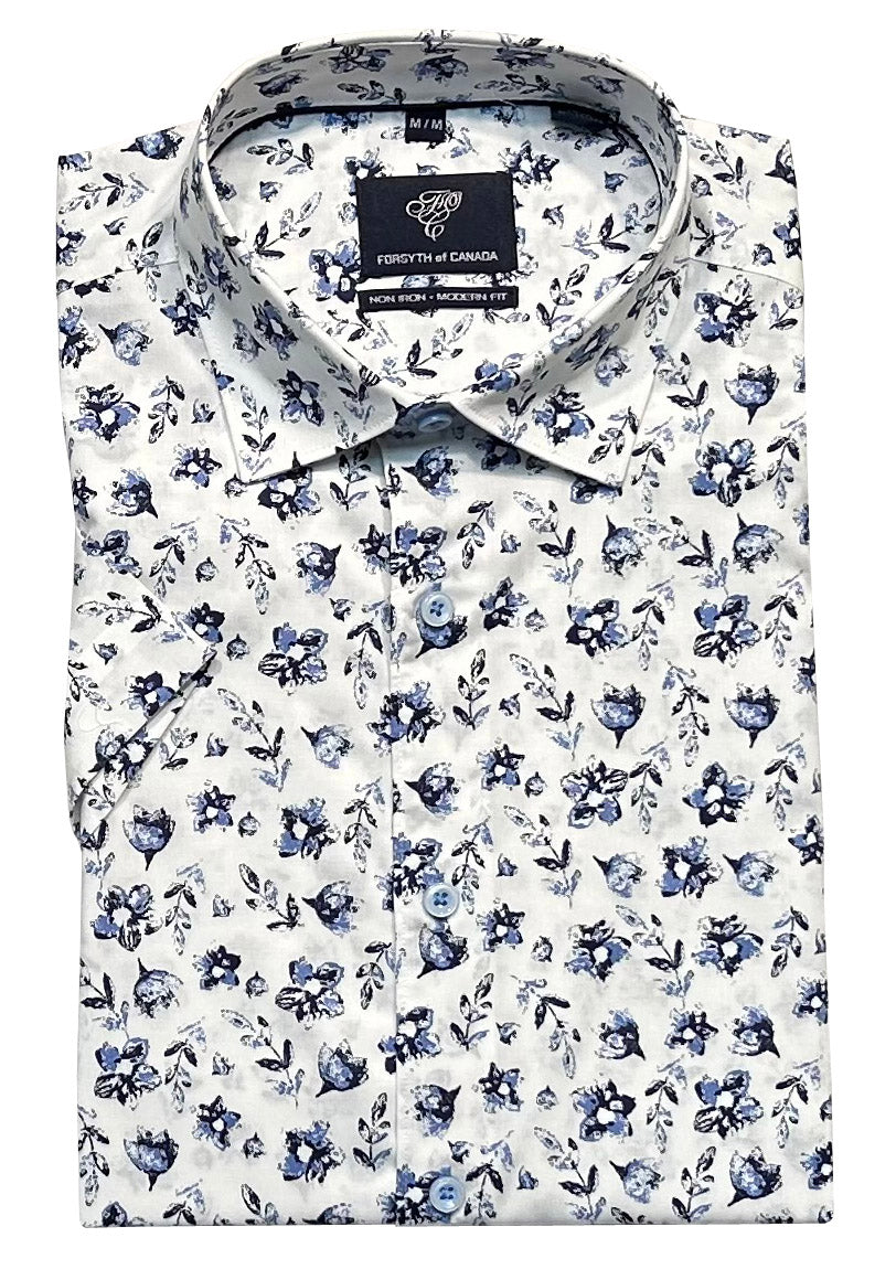 Forsyth of Canada Short Sleeve Modern Fit Non-Iron Stretch Sport Shirt