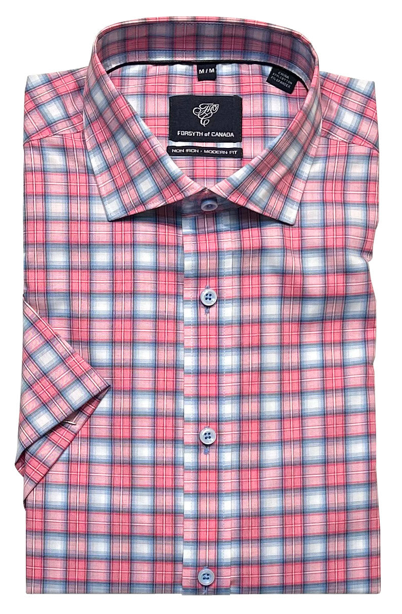Forsyth of Canada Short Sleeve Modern Fit Non-Iron Stretch Sport Shirt