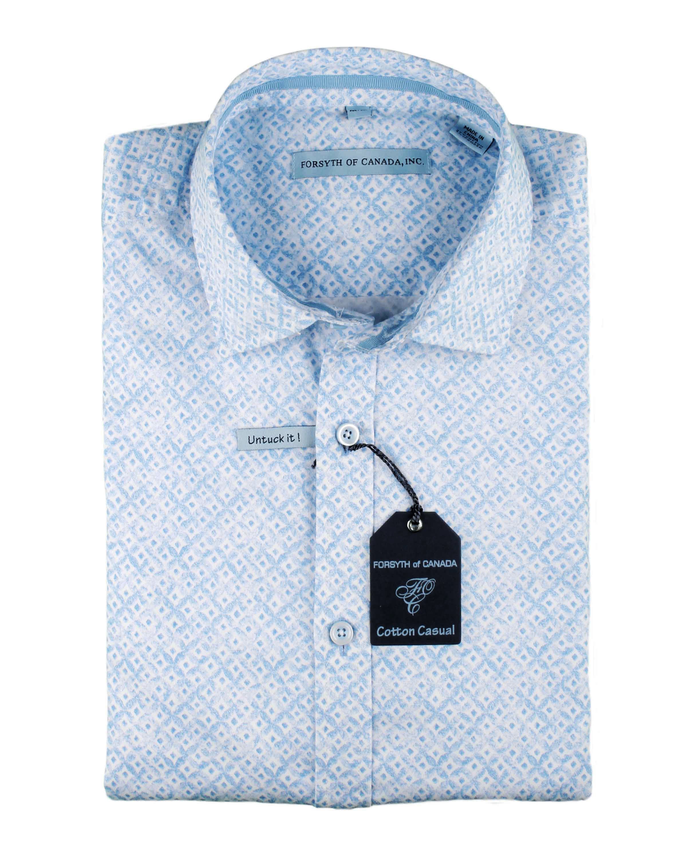 untuckit dress shirts Forsyth of Canada Long Sleeve Cotton Casual Untuck it Sport Shirt Ocean / XXL