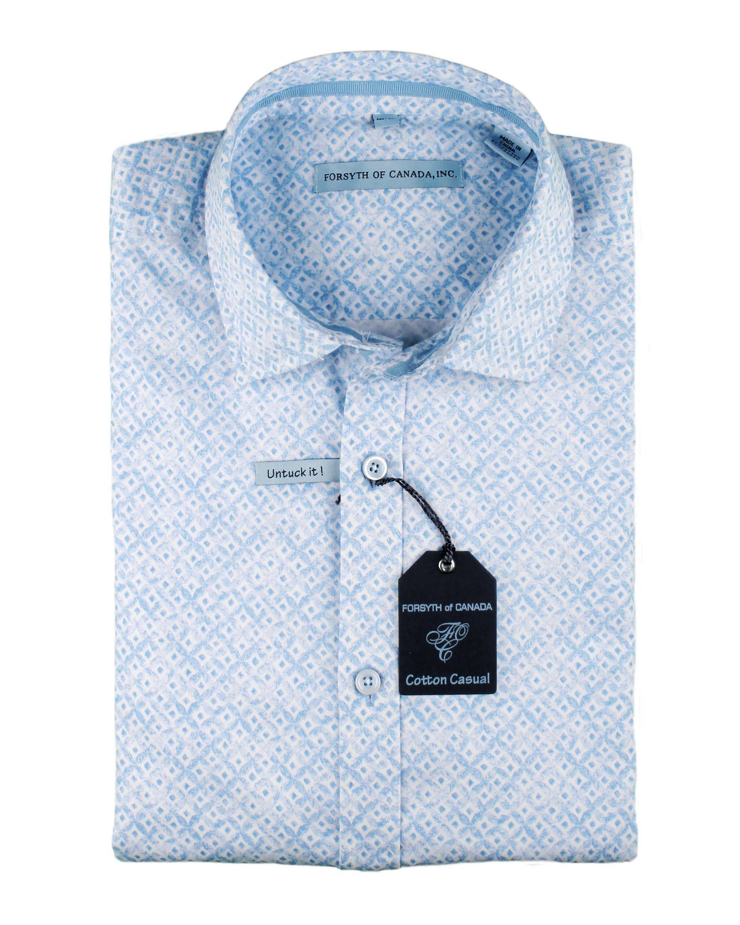 Forsyth of Canada Long Sleeve Cotton Casual Untuck it Sport Shirt