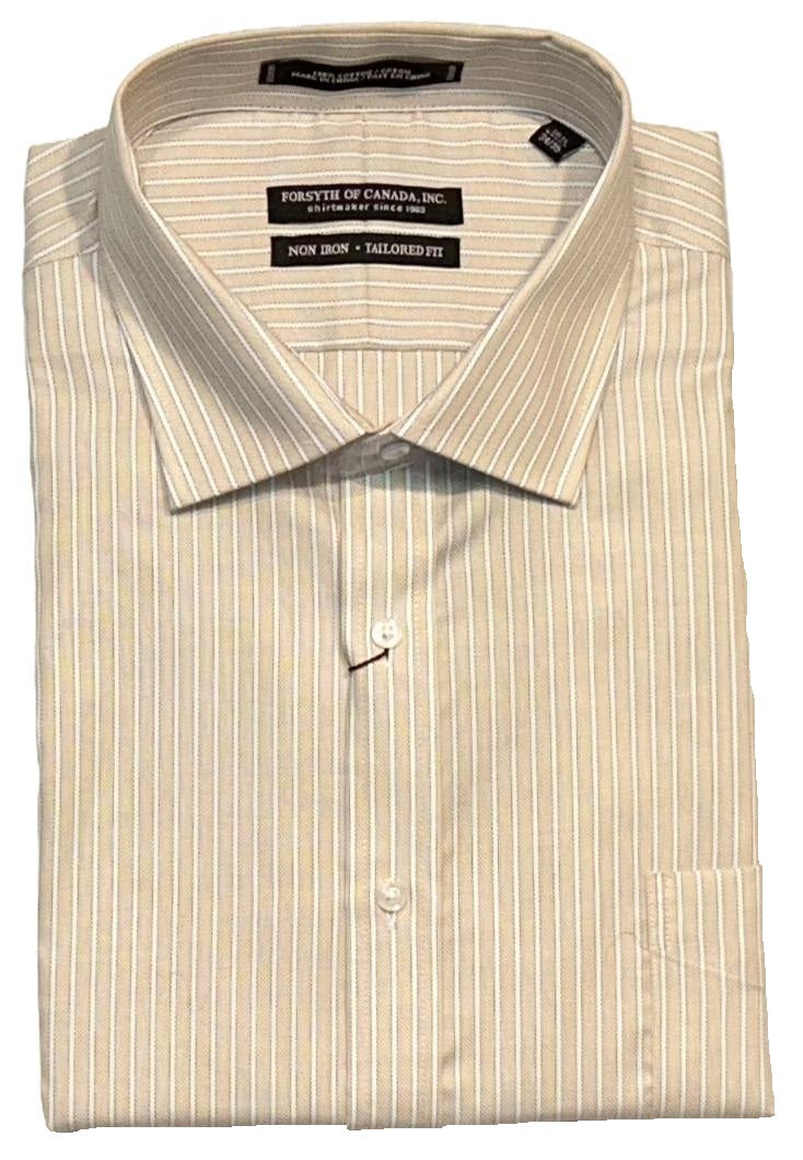 Forsyth of Canada Tailored Fit Spread Collar Non-Iron Dress Shirt Corn Silk / 18.5 34/35 Forsyth of Canada Tailored Fit Spread Collar Non-Iron Dress Shirt Corn Silk / 18.5 34/35