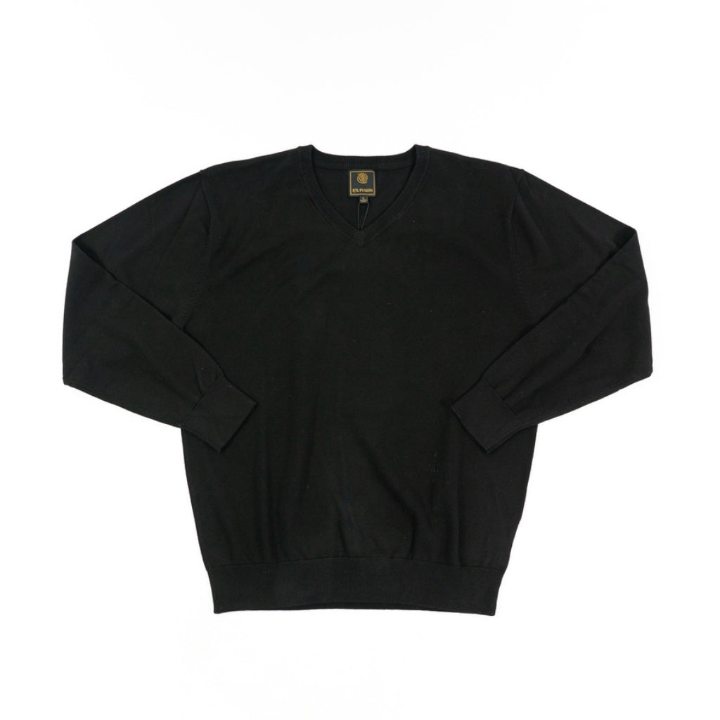 FX Fusion Solid Color V-Neck Big Size Sweater