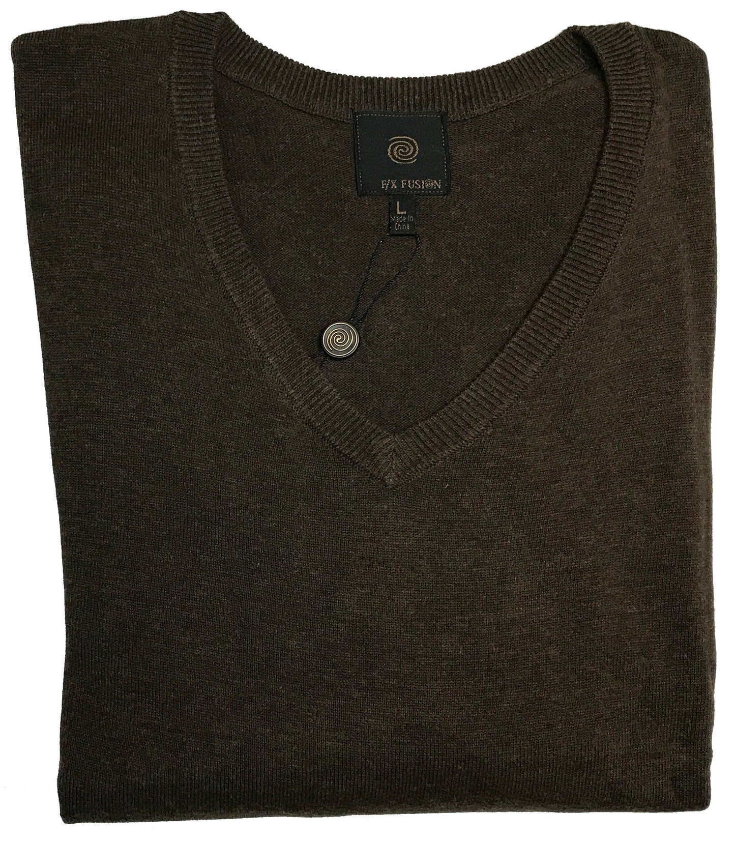 FX Fusion Solid Color V-Neck Sweater