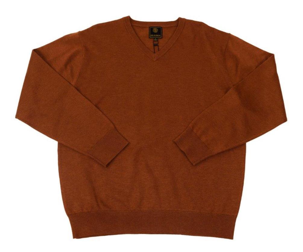 FX Fusion Solid Color V-Neck Sweater