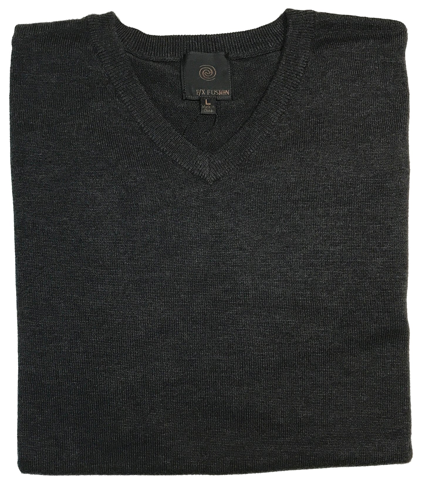 FX Fusion Solid Color V-Neck Tall Size Sweater