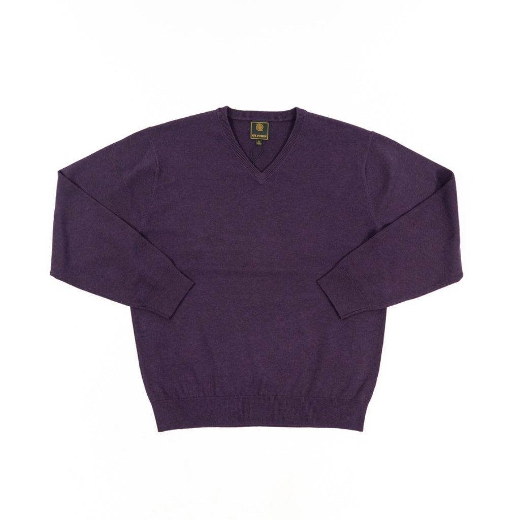 FX Fusion Solid Color V-Neck Sweater