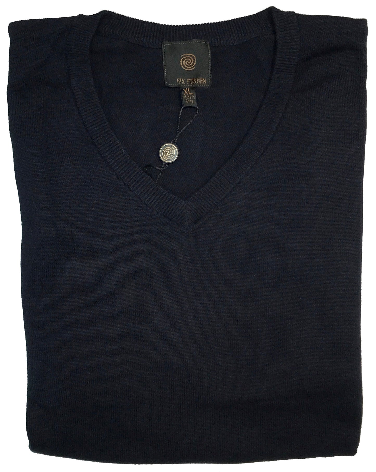 FX Fusion Solid Color V-Neck Sweater