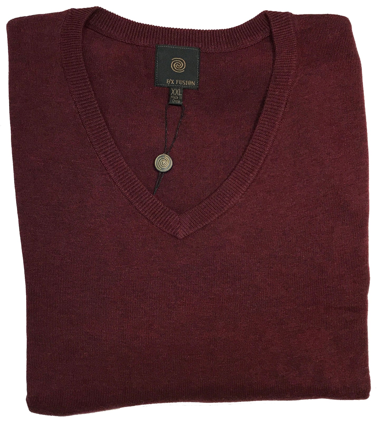 FX Fusion Solid Color V-Neck Sweater
