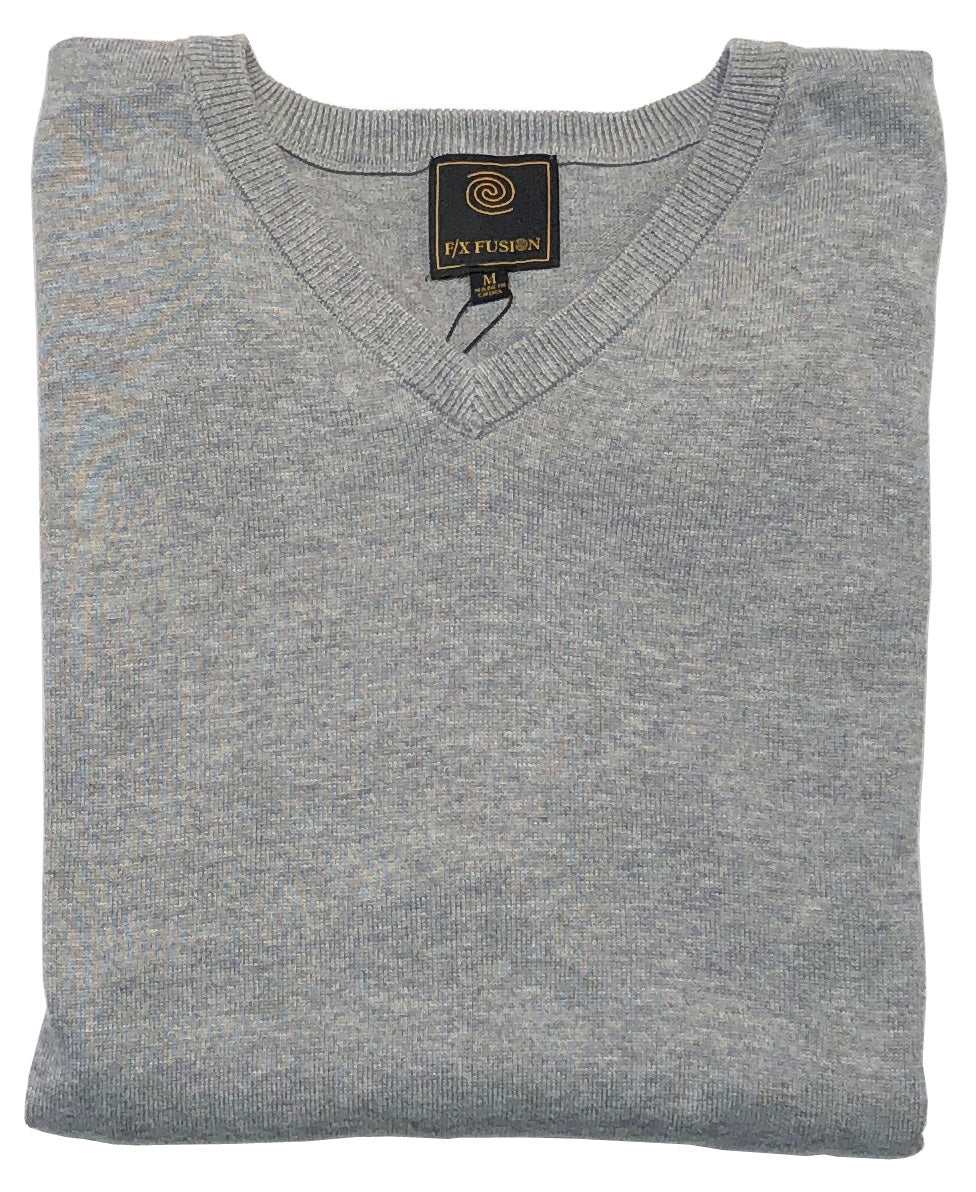 FX Fusion Solid Color V-Neck Sweater