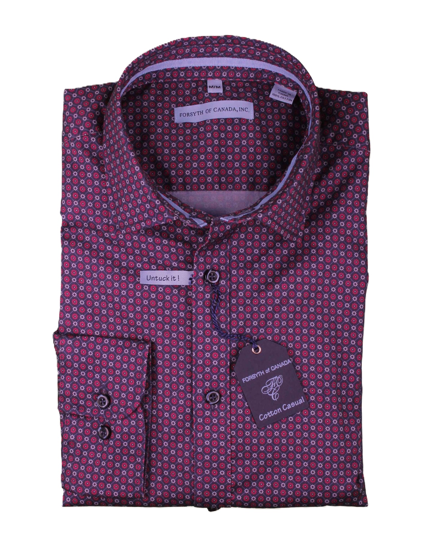 Forsyth of Canada Long Sleeve Cotton Casual Untuck it Sport Shirt