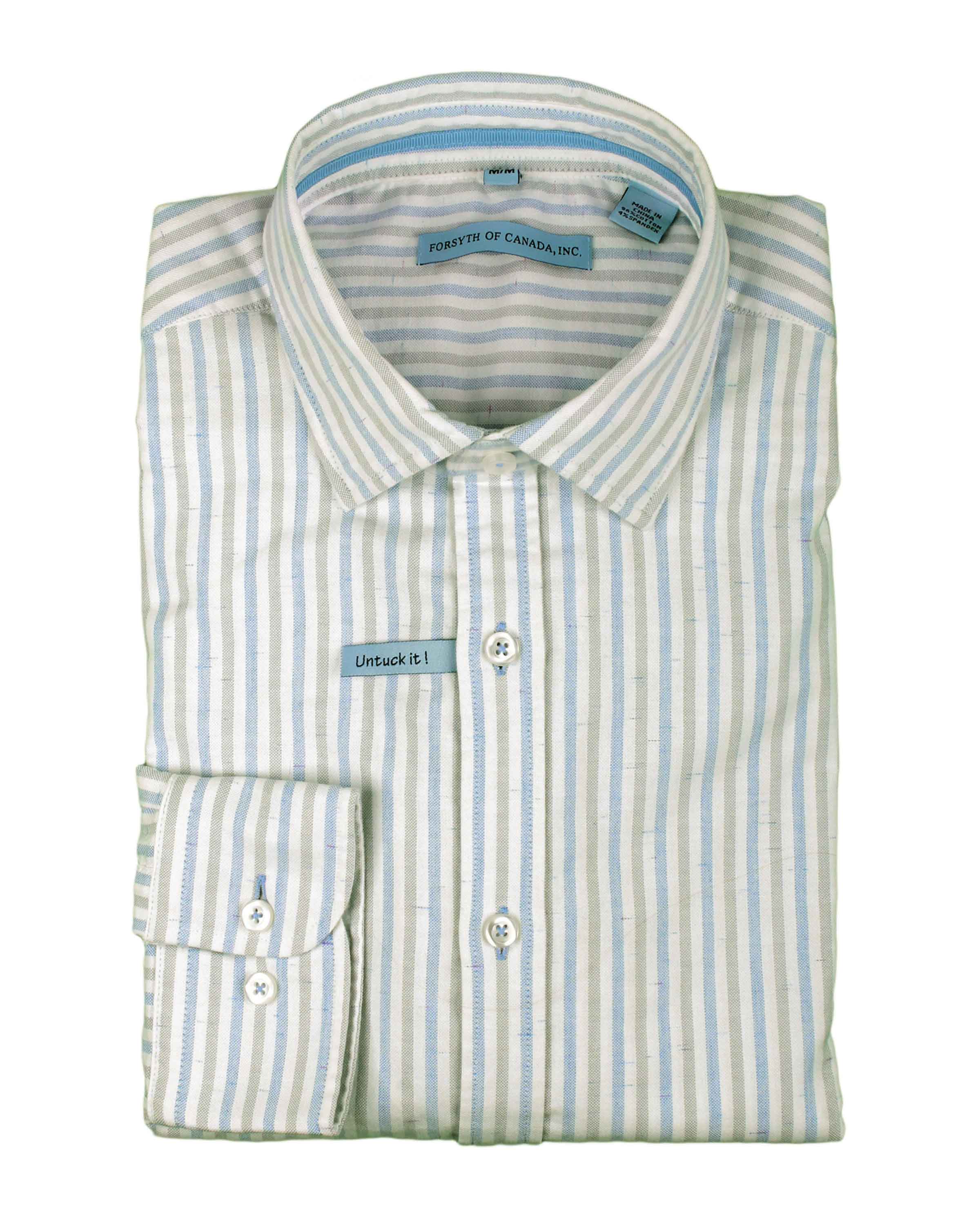 Forsyth of Canada Long Sleeve Cotton Casual Untuck it Sport Shirt Dockside / XL Forsyth of Canada Long Sleeve Cotton Casual Untuck it Sport Shirt Dockside / XL