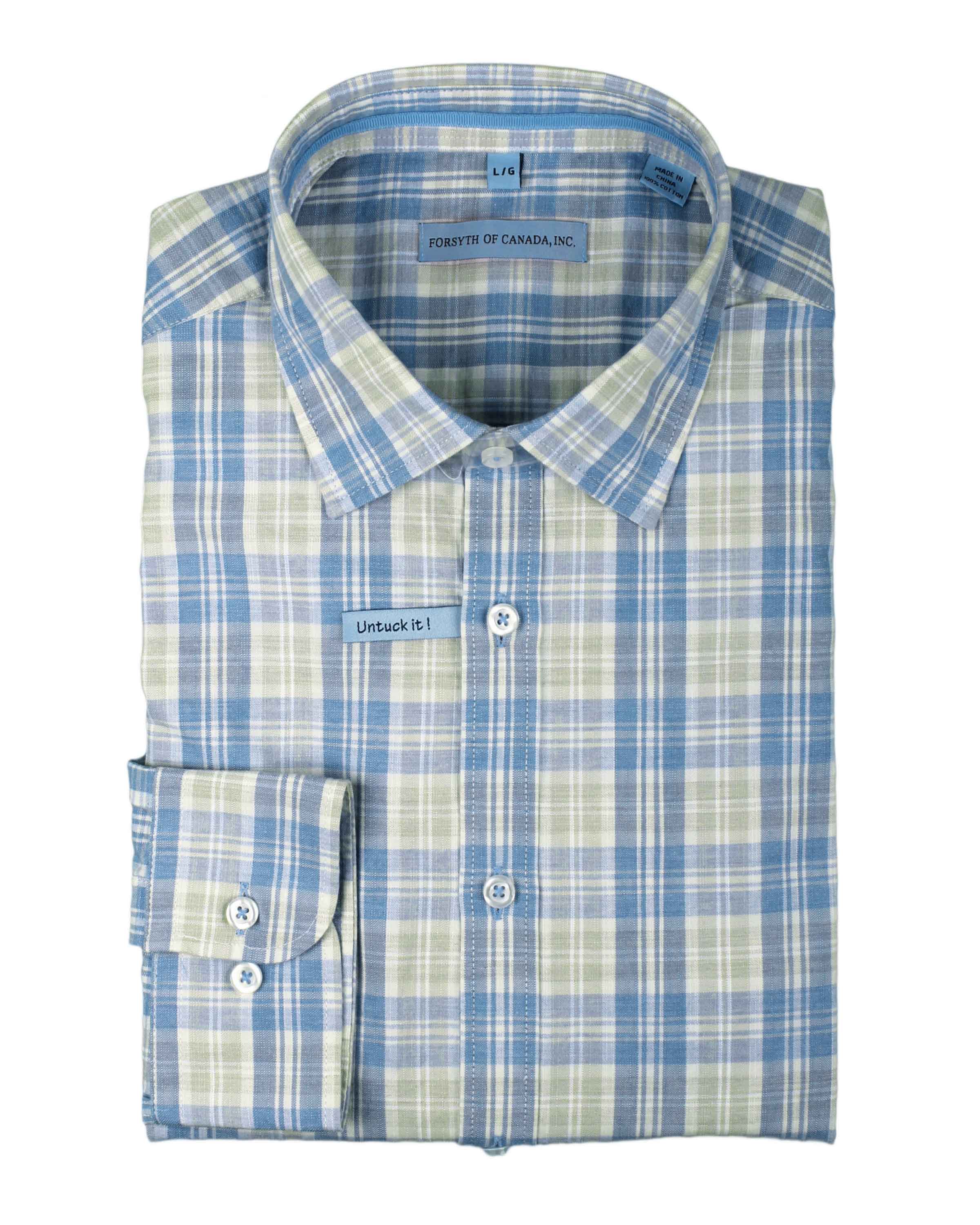 Forsyth of Canada Long Sleeve Cotton Casual Untuck it Sport Shirt Pebble / XXL Forsyth of Canada Long Sleeve Cotton Casual Untuck it Sport Shirt Pebble / XXL