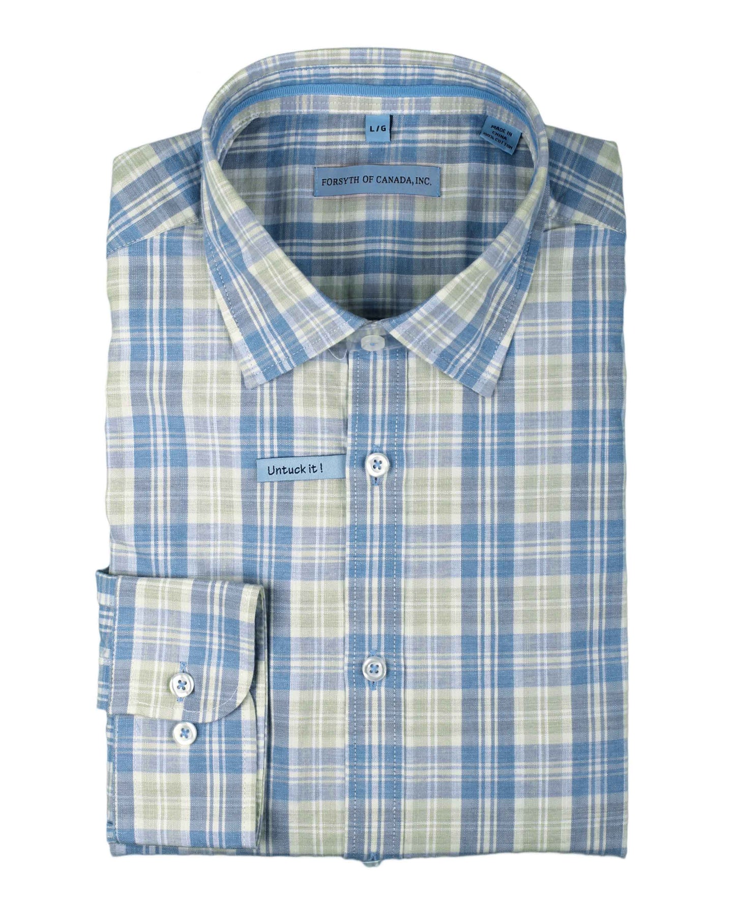 Forsyth of Canada Long Sleeve Cotton Casual Untuck it Sport Shirt