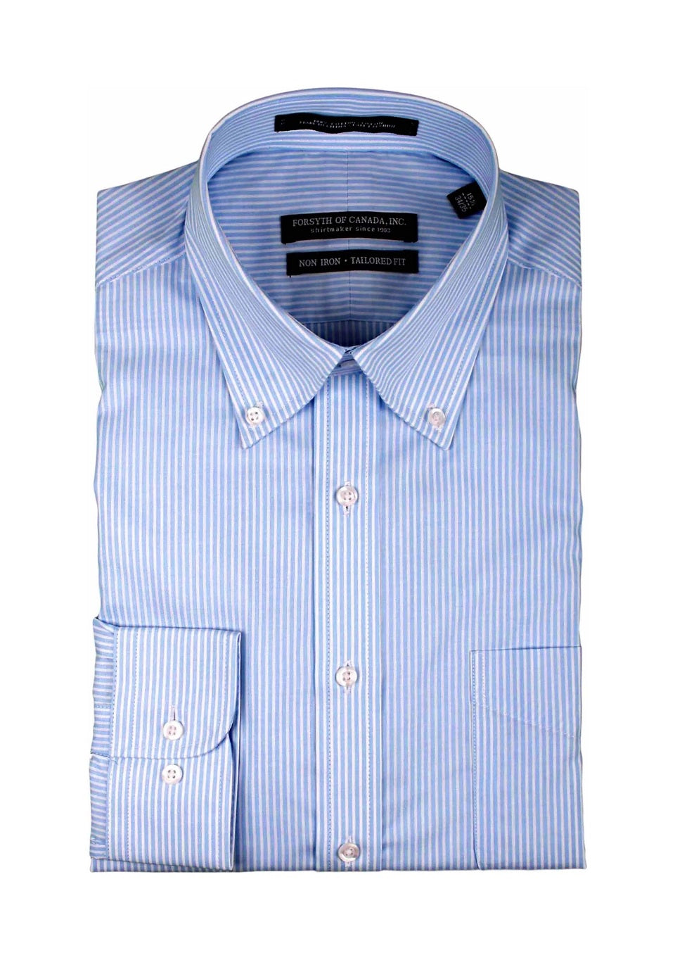 Forsyth of Canada Tailored Fit Button Down Collar Non-Iron Dress Shirt Azure / 16.5 34/35