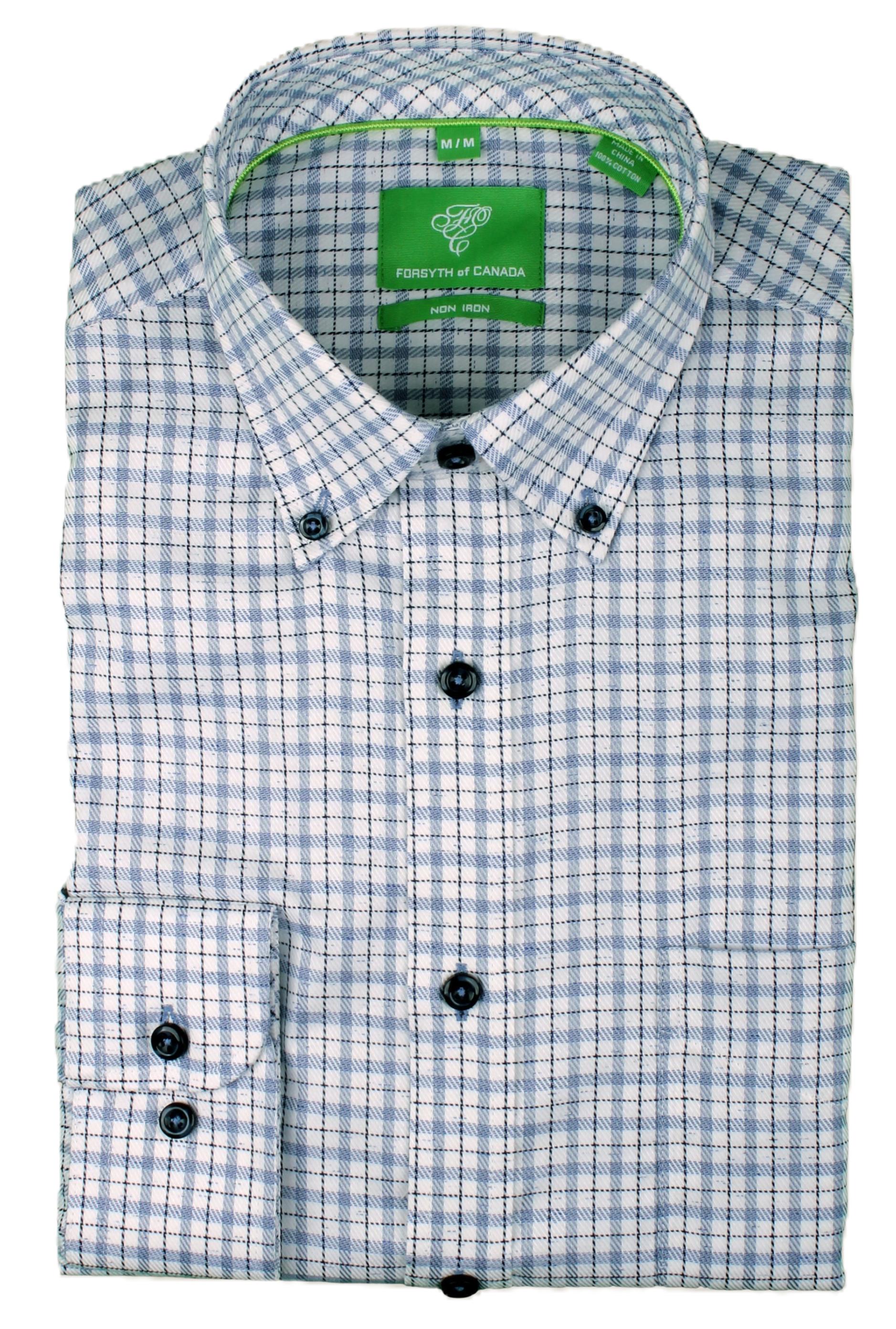 Forsyth of Canada Long Sleeve Tailored Fit Non-Iron Sport Shirt Lapis / L