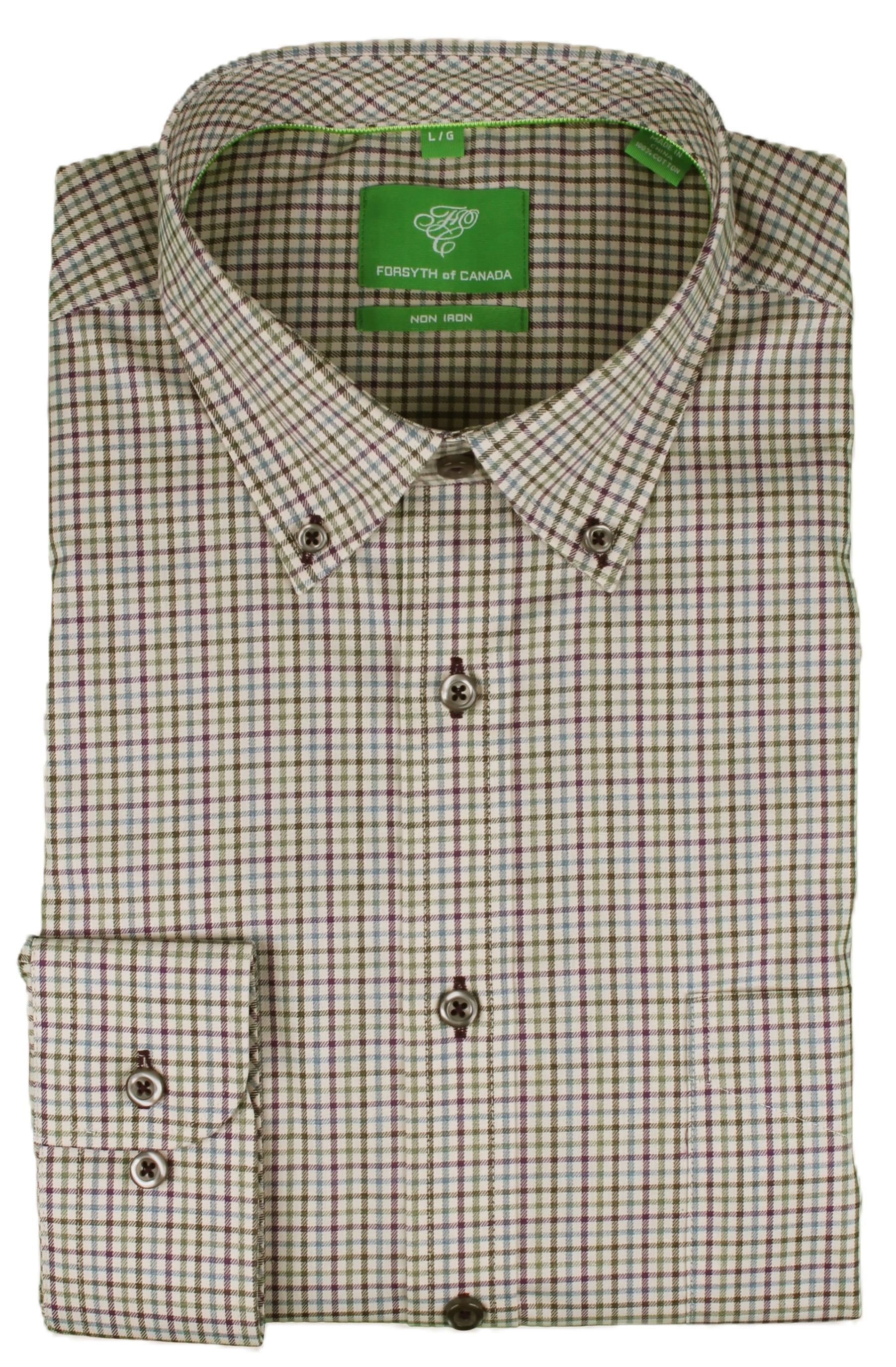 forsyth of canada dress shirts Long Sleeve Tailored Fit Non-Iron Sport Shirt a minimum of 15 long sheer jacket over boho dress women Size:17½   36/37