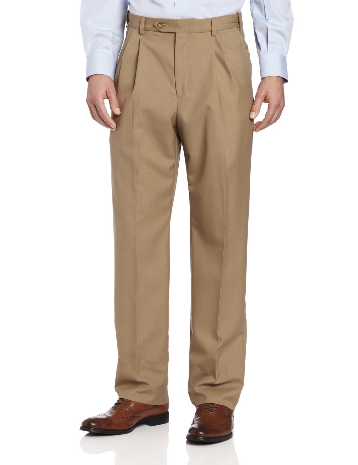 Ascott Browne Wool Blend Self Sizer Pleated Front Dress Pant