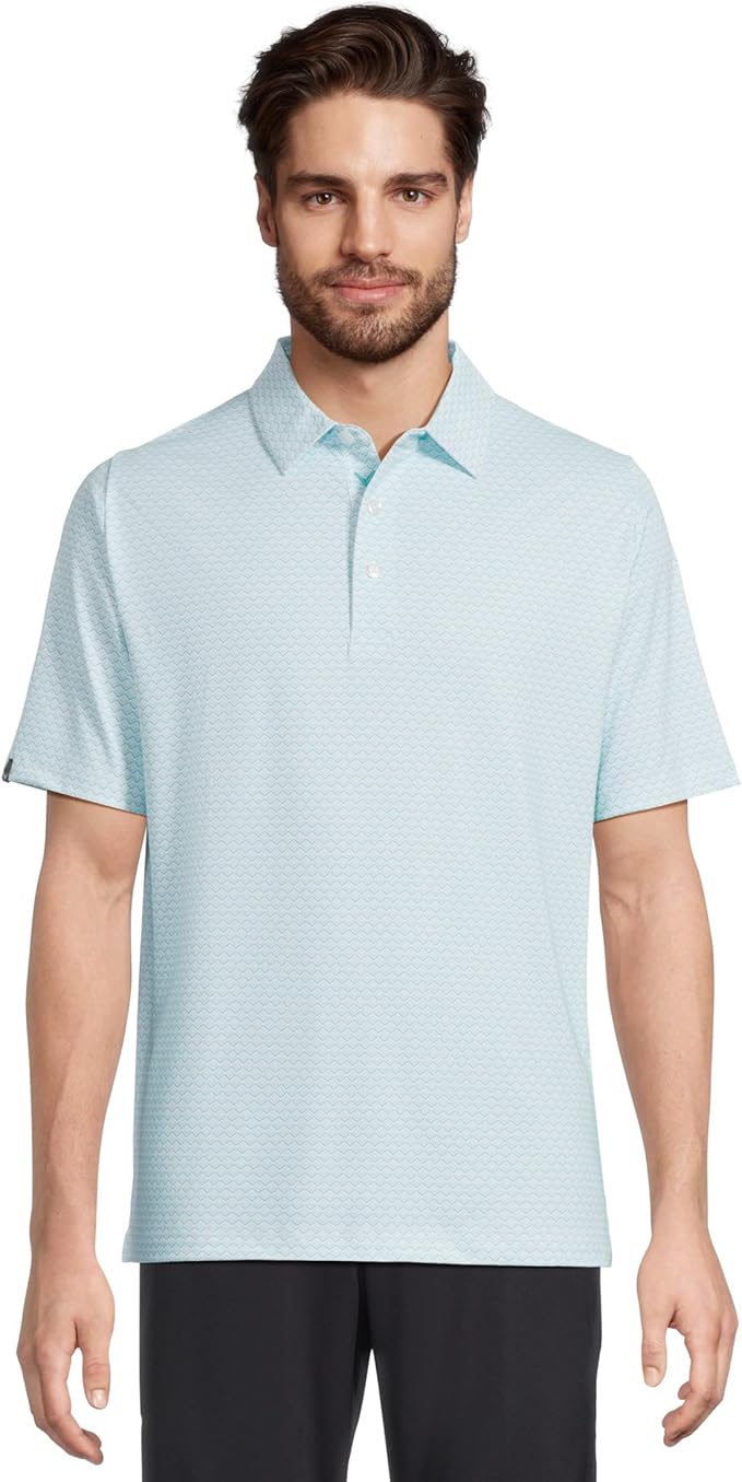 Callaway Golf Short Sleeve Gradiant Chevron Print Polo Shirt