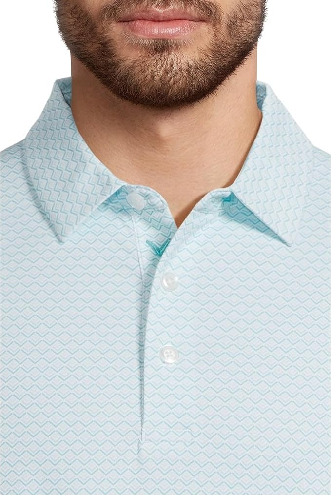Callaway Golf Short Sleeve Gradiant Chevron Print Polo Shirt