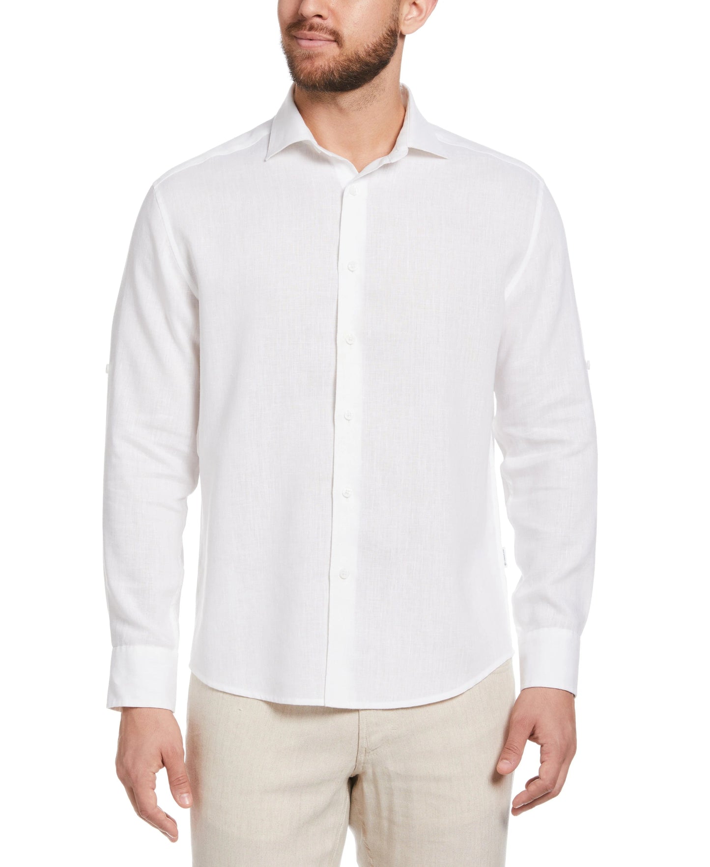 Cubavera Travel-Select Linen Blend Long Sleeve Shirt