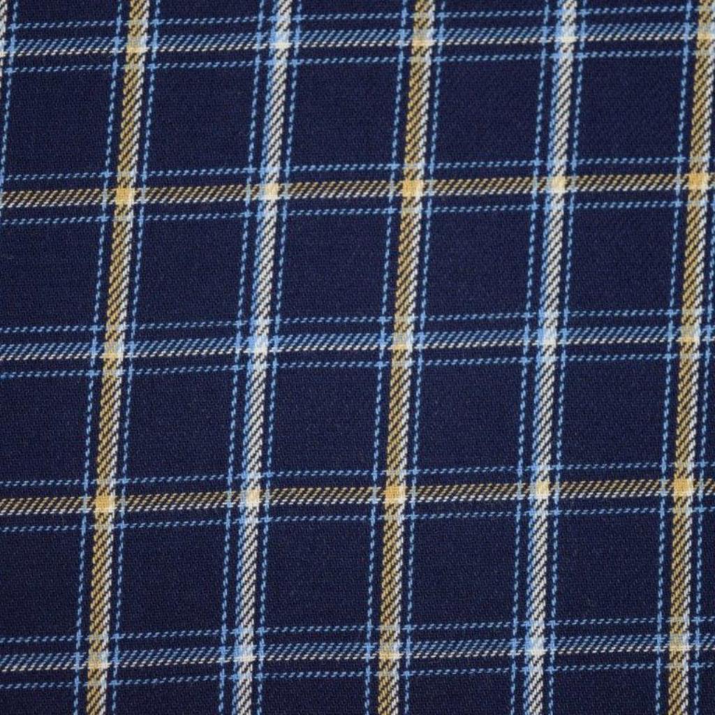 FX Fusion Long Sleeve Navy/Tan Check Sport Shirt