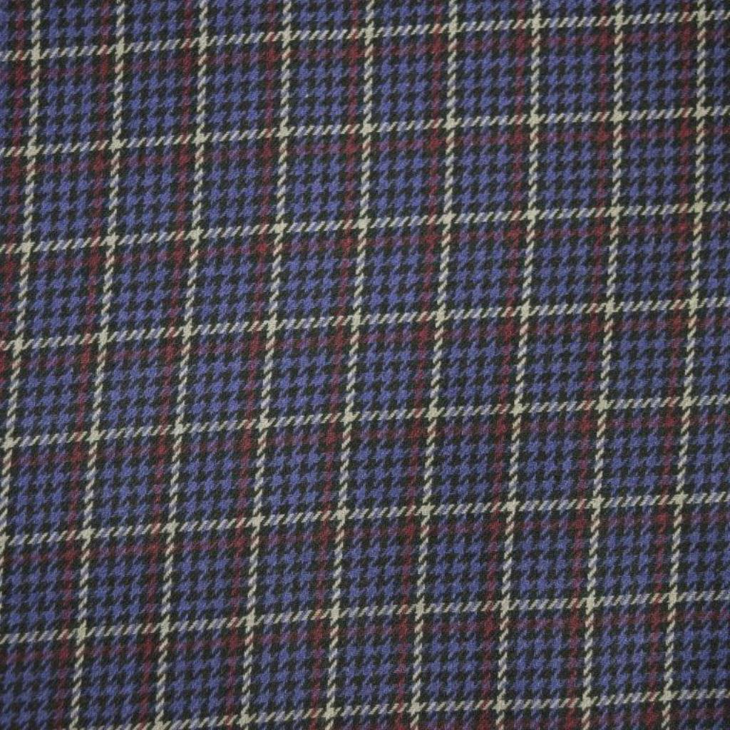 FX Fusion Long Sleeve Navy/Burgundy Mini Check Sport Shirt