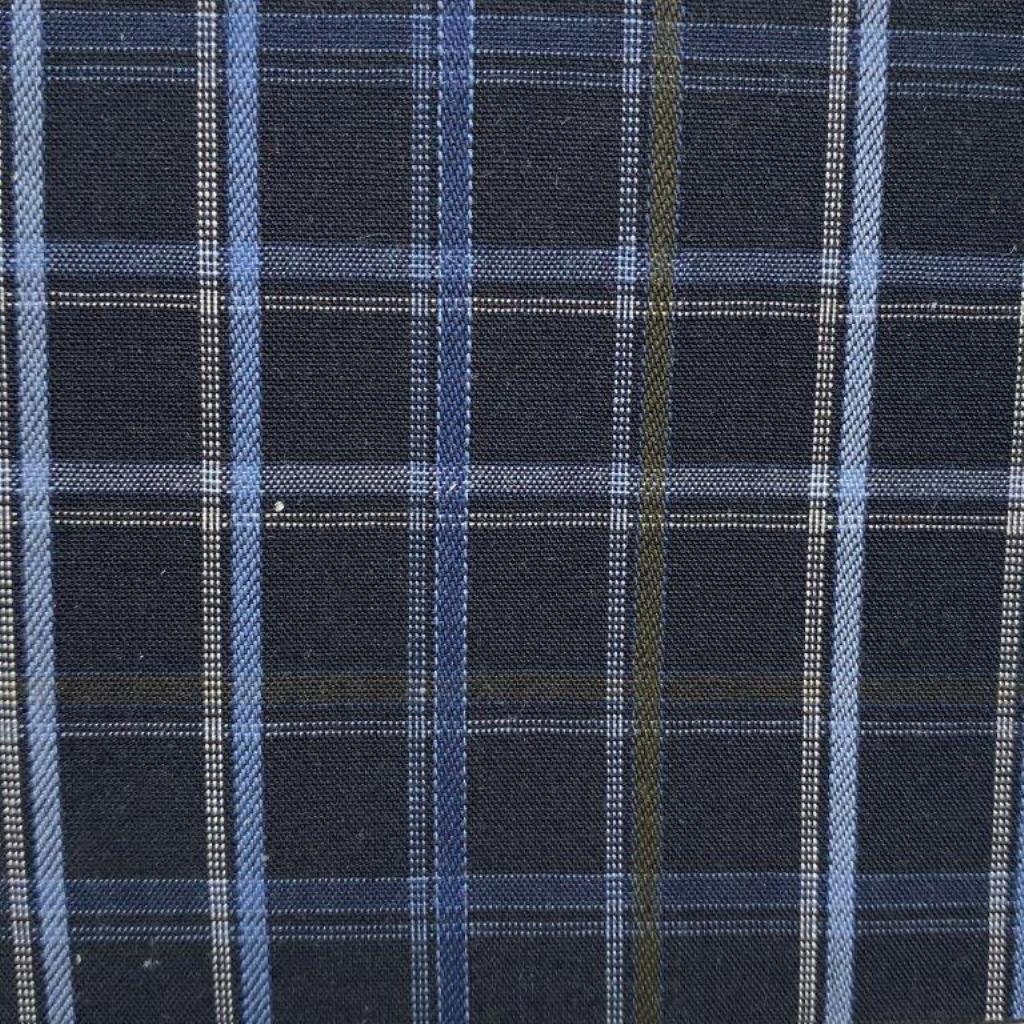 FX Fusion Long Sleeve Blue/Black Textured Check Sport Shirt
