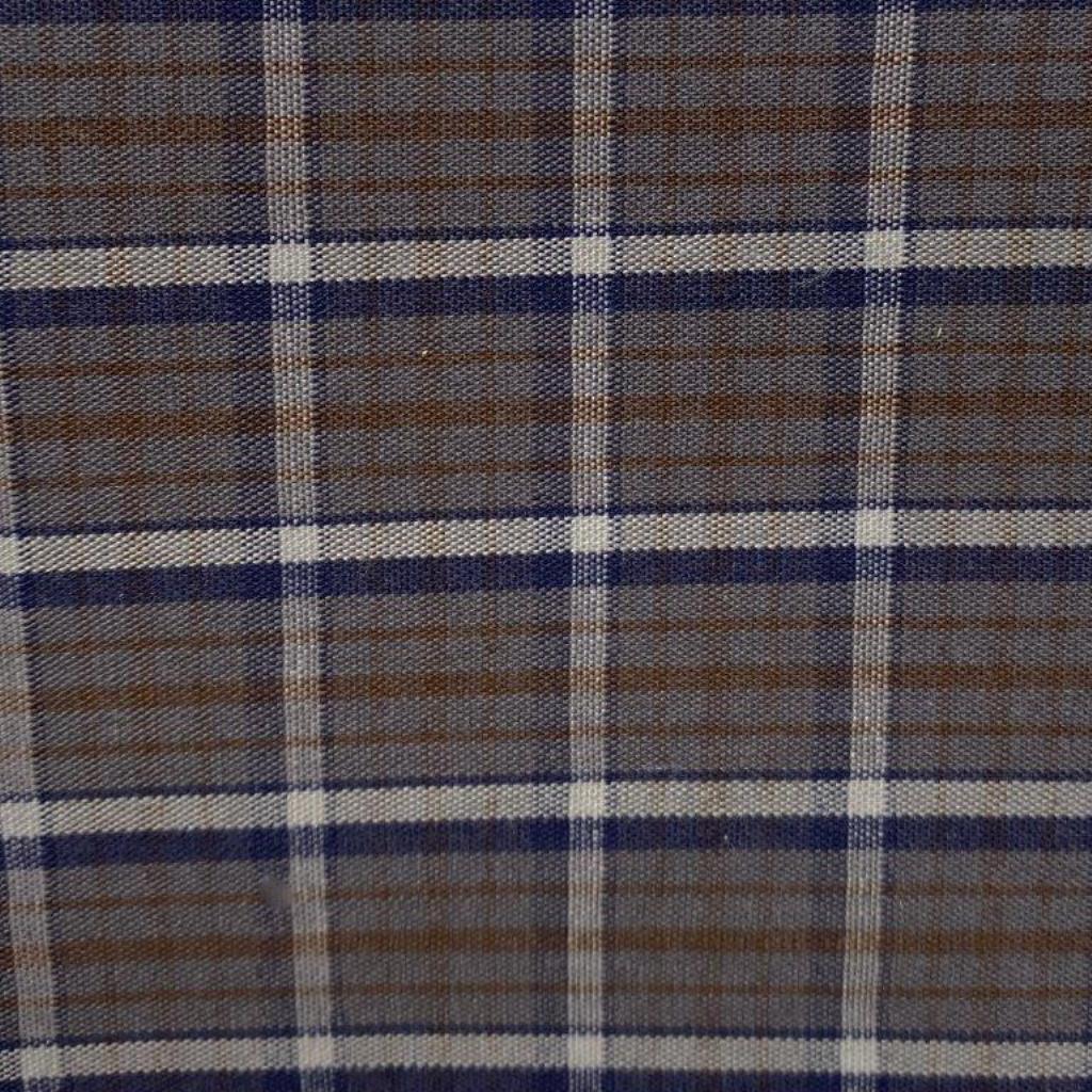 FX Fusion Long Sleeve Grey/Brown/Navy Mini Multi Check Sport Shirt