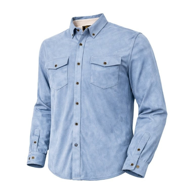 FX Fusion Solid Faux Suede Long Sleeve Shirt