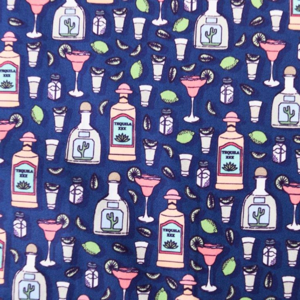 FX Fusion Short Sleeve 'Tequila Evening' Print Poplin Sateen Sport Shirt