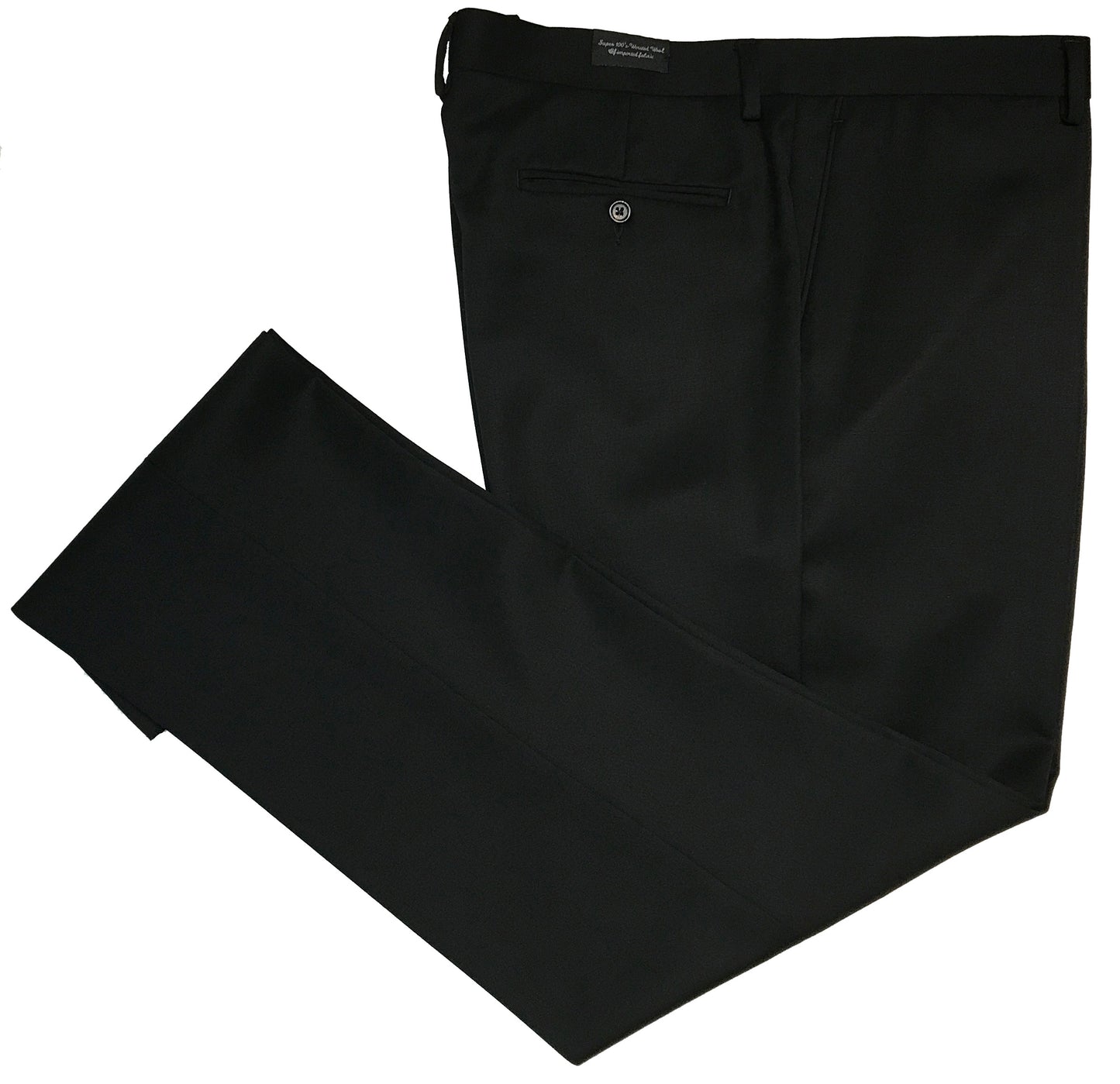 Greg Peters All Wool Solid Gabardine Flat Front Dress Pant