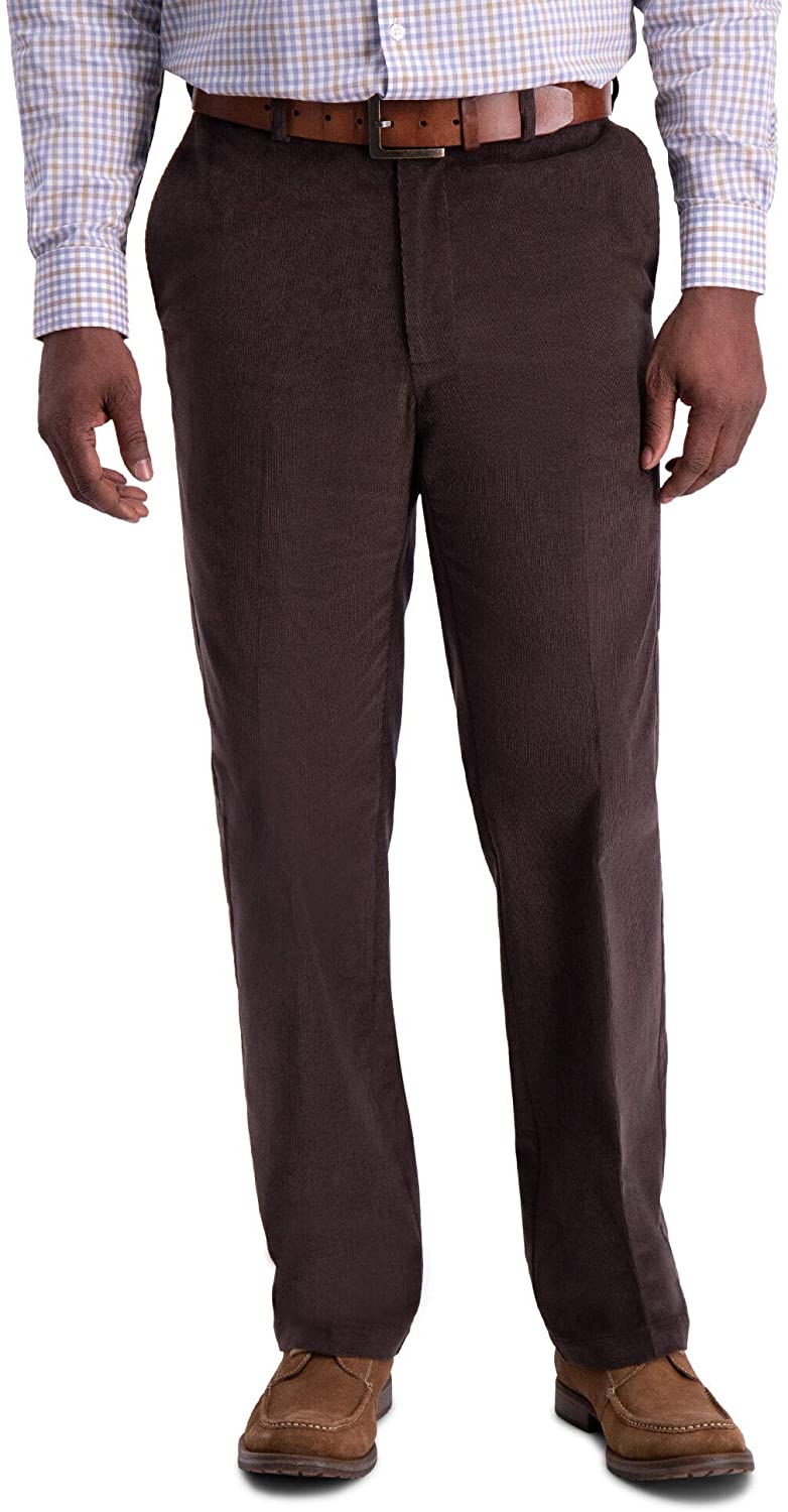Haggar Stretch Corduroy Classic Fit Flat Front Pant