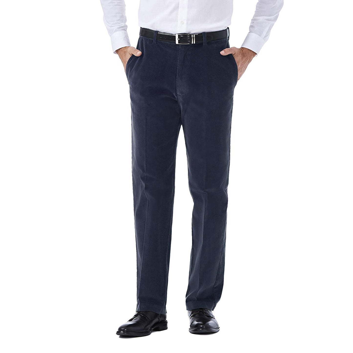 Haggar Stretch Corduroy Classic Fit Flat Front Pant - Cadet Blue