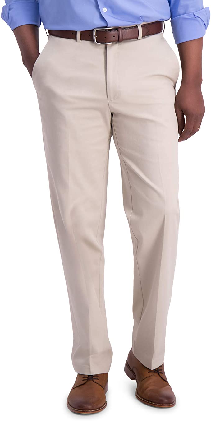 Haggar Iron Free Premium Khaki Classic Fit Flat Front Pant