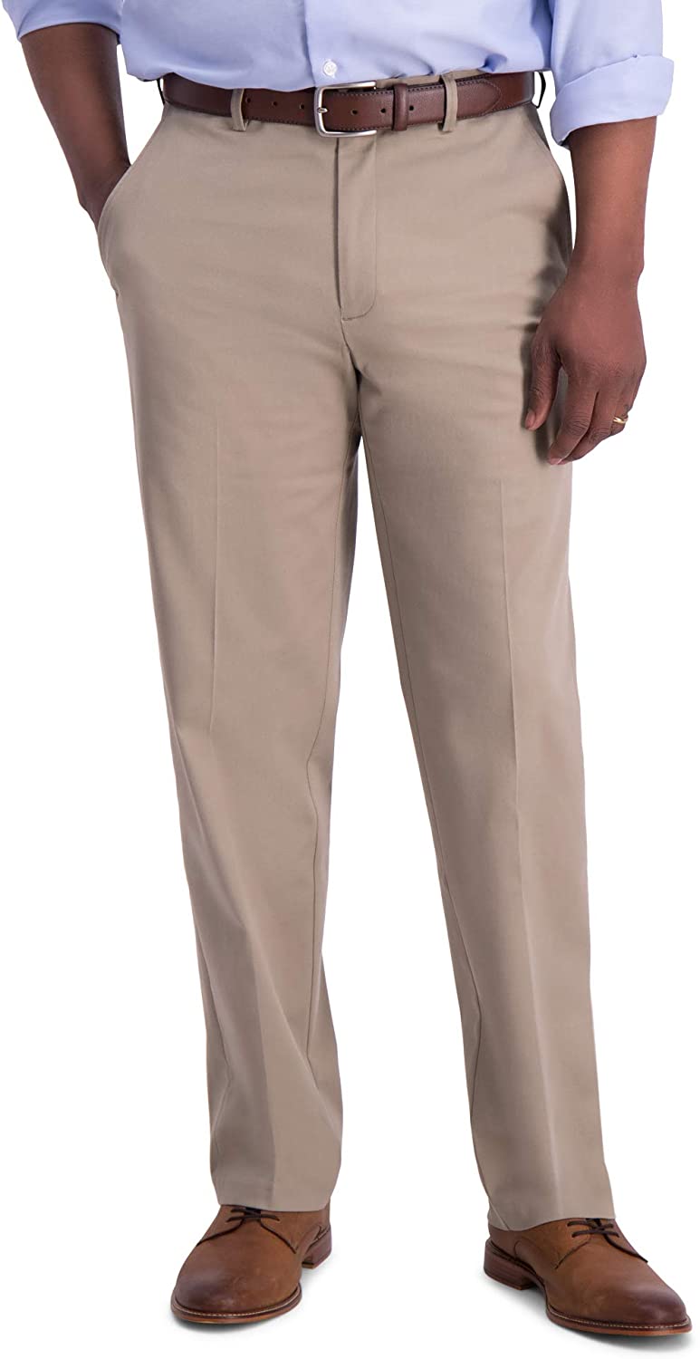 Haggar Iron Free Premium Khaki Classic Fit Flat Front Pant
