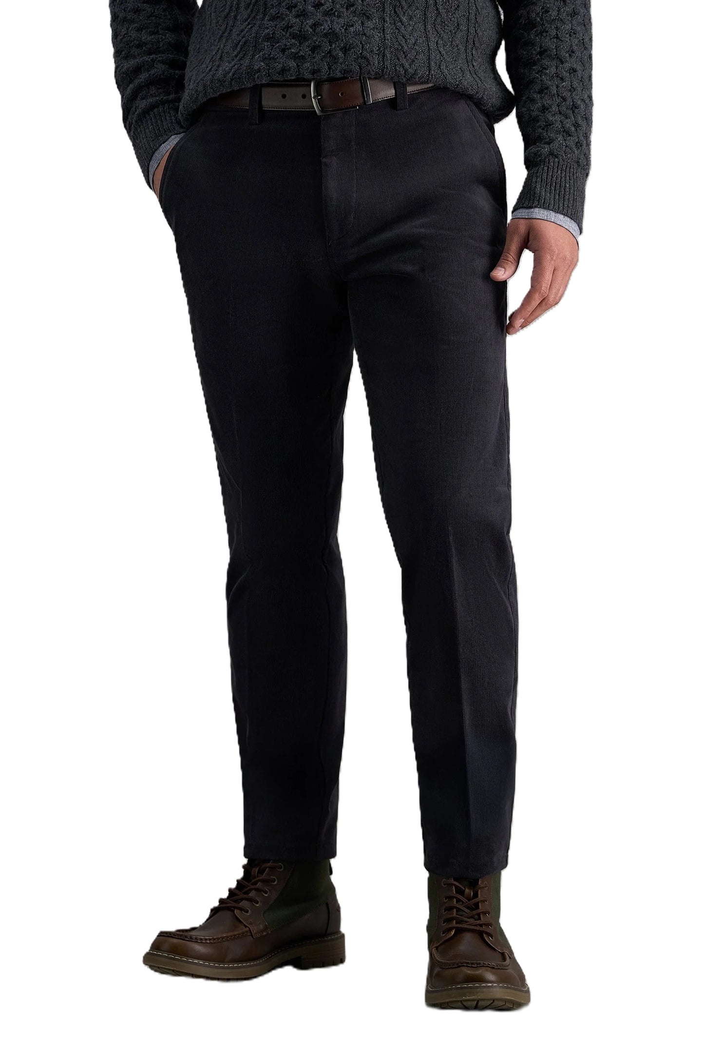 Haggar Stretch Corduroy Straight Fit Flat Front Pant