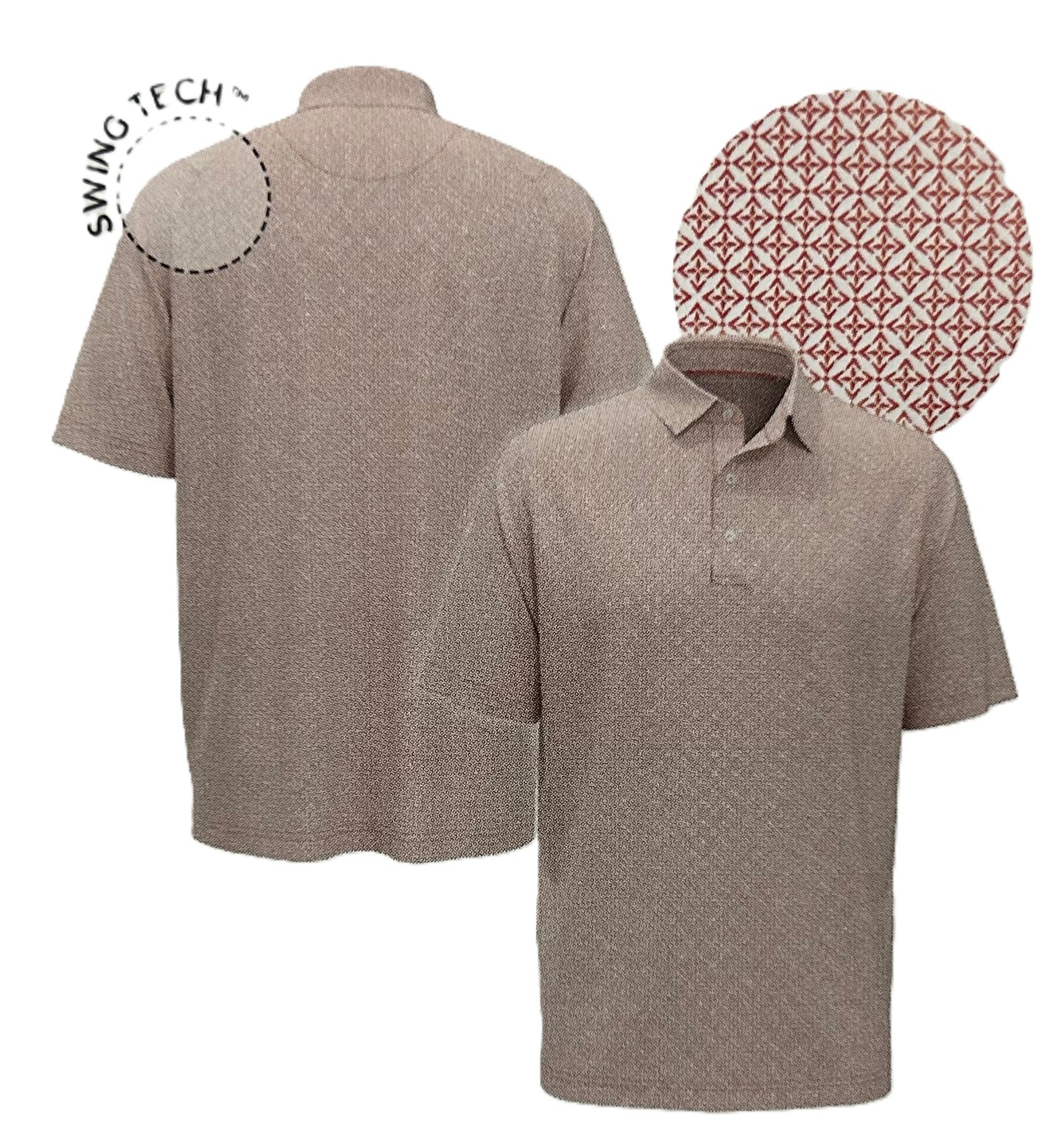 Callaway Golf Short Sleeve Chevron Foulard Print Polo Shirt