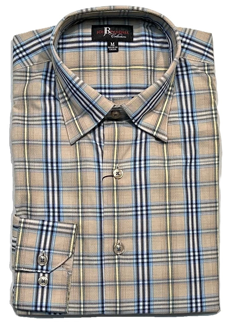 Jon Randall by Fusion Long Sleeve Watson Plaid Sport Shirt